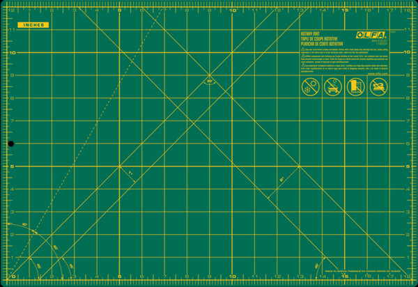 RM-CG; RM-CG-01  12" x 18" Green Double-Sided, Self-Healing Rotary Mat - OLFA.com