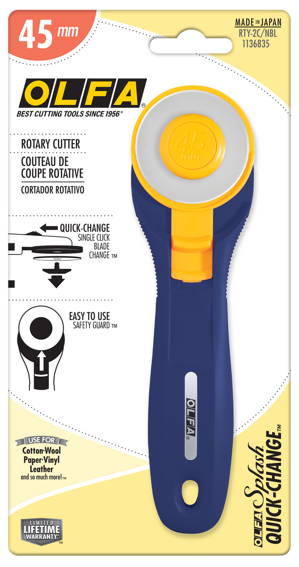 45mm RTY-2C/NBL Quick-Change Rotary Cutter, Navy - OLFA.com