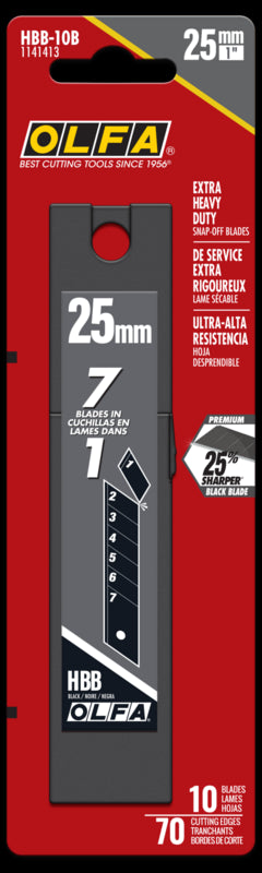 25mm HBB Ultra-Sharp Black Snap Blade - 5, 10, 20, or 40 Packs - OLFA.com