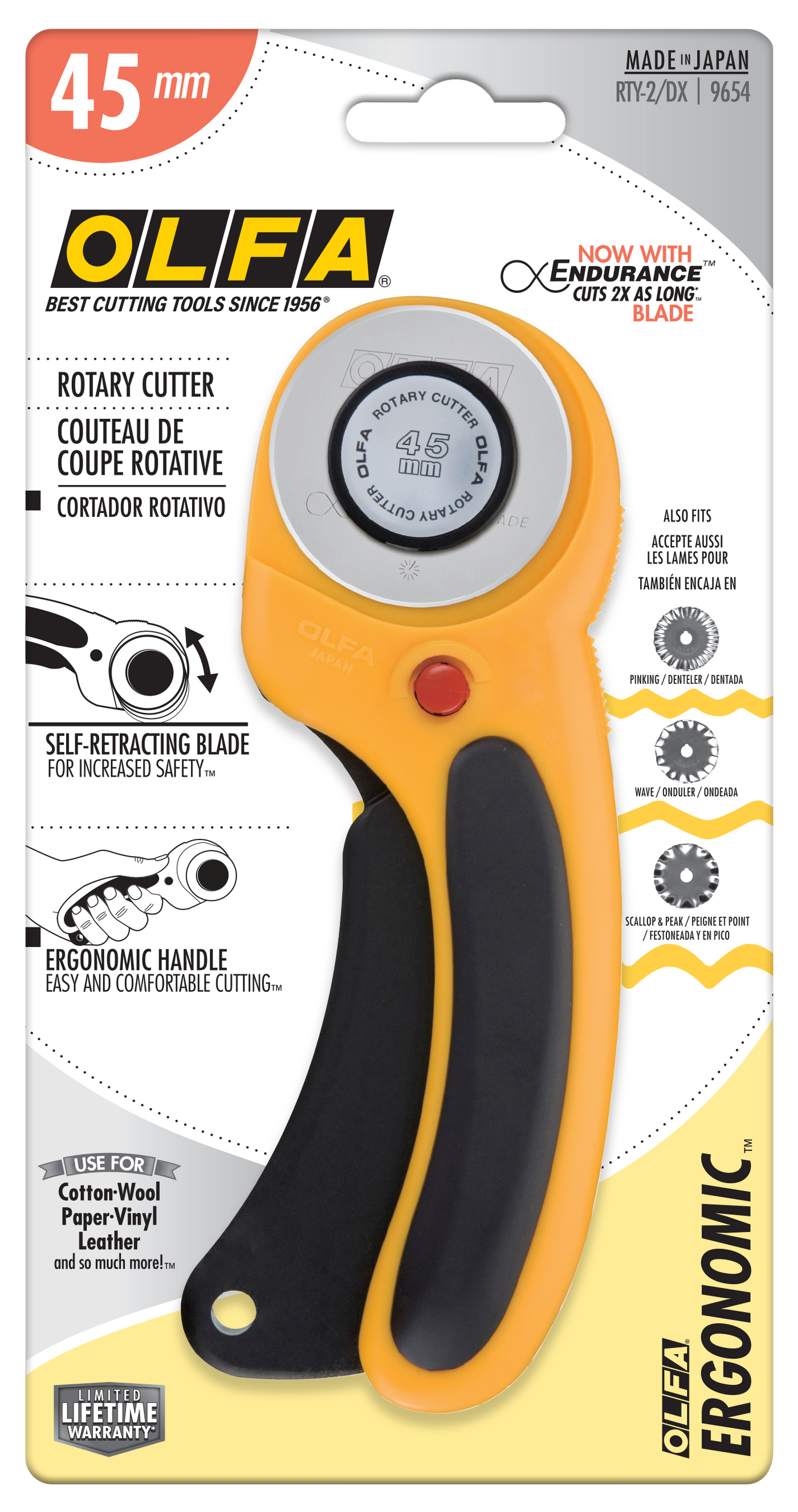 45mm RTY-2/DX Ergonomic Rotary Cutter
