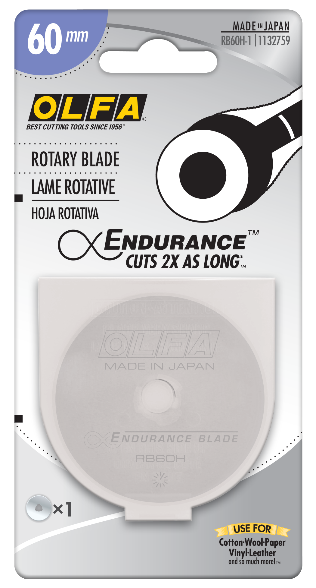 60mm RB60H-1 Endurance Blade, 1 or 2 Pack - OLFA.com