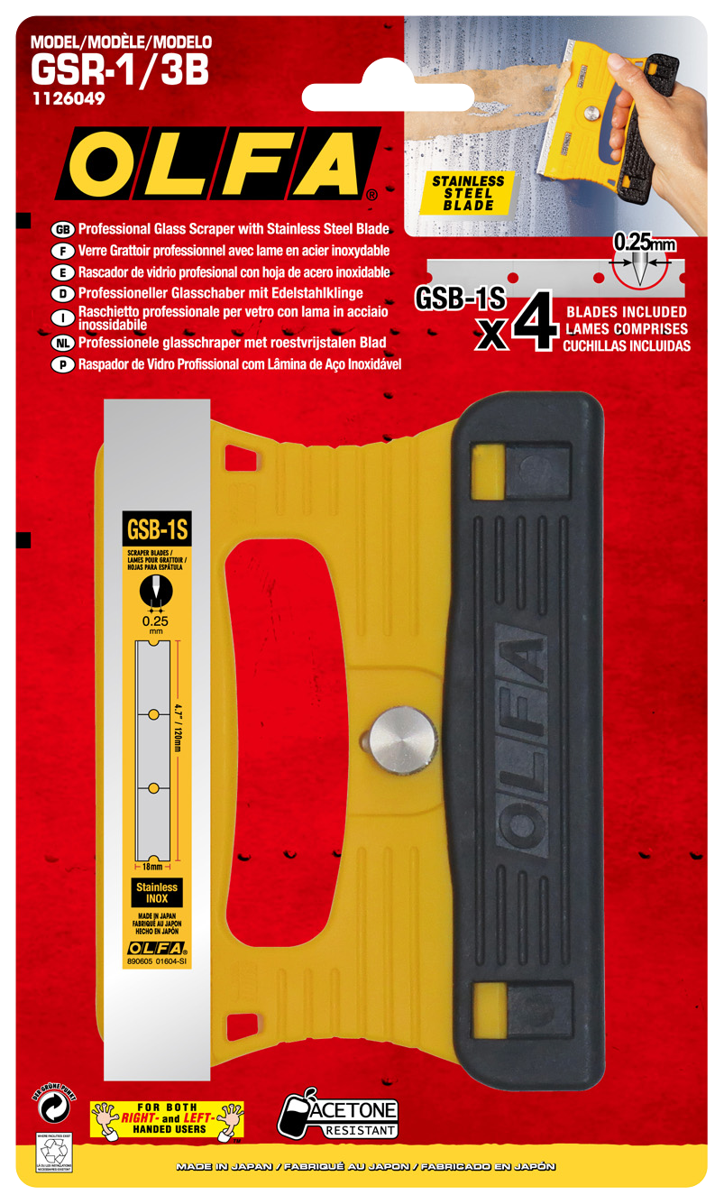 120mm GSR-1/3B Stainless Steel Multi-Grip Scraper - OLFA.com