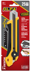 OLFA 25mm XH-1 Fiberglass Rubber-Grip Ratchet-Lock Knife in package