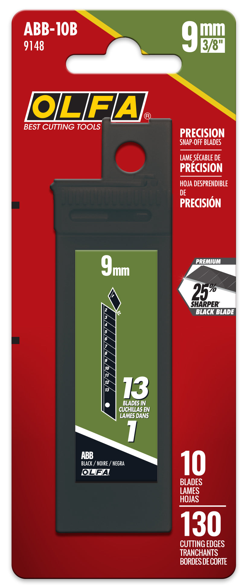 9mm ABB Black Snap Blades - 10 or 50 Pack - OLFA.com