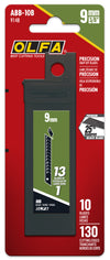 OLFA 9mm ABB Black Snap Carbon Tool Steel Blades - 10 or 50 Pack, Precision Blades, pack of 10