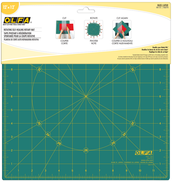 RM-12S; RM-12S-01  12" Rotating, Self-Healing Cutting Mat - OLFA.com