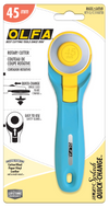 OLFA 45mm RTY-2/C Quick-Change Rotary Cutter, Aqua, Quilting, Artistry, Sewing, packaging