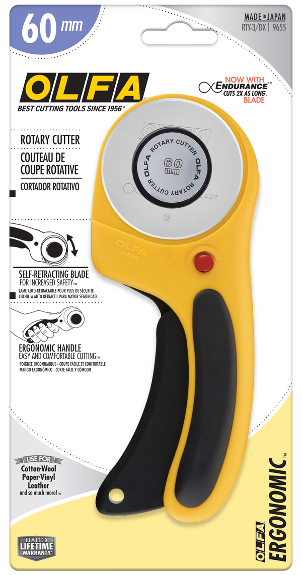 60mm RTY-3/DX Ergonomic Rotary Cutter - OLFA.com