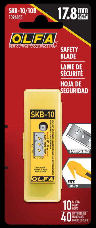 SKB-10 SK-10 Four-Position Safety Blade - 10 Pack - OLFA.com