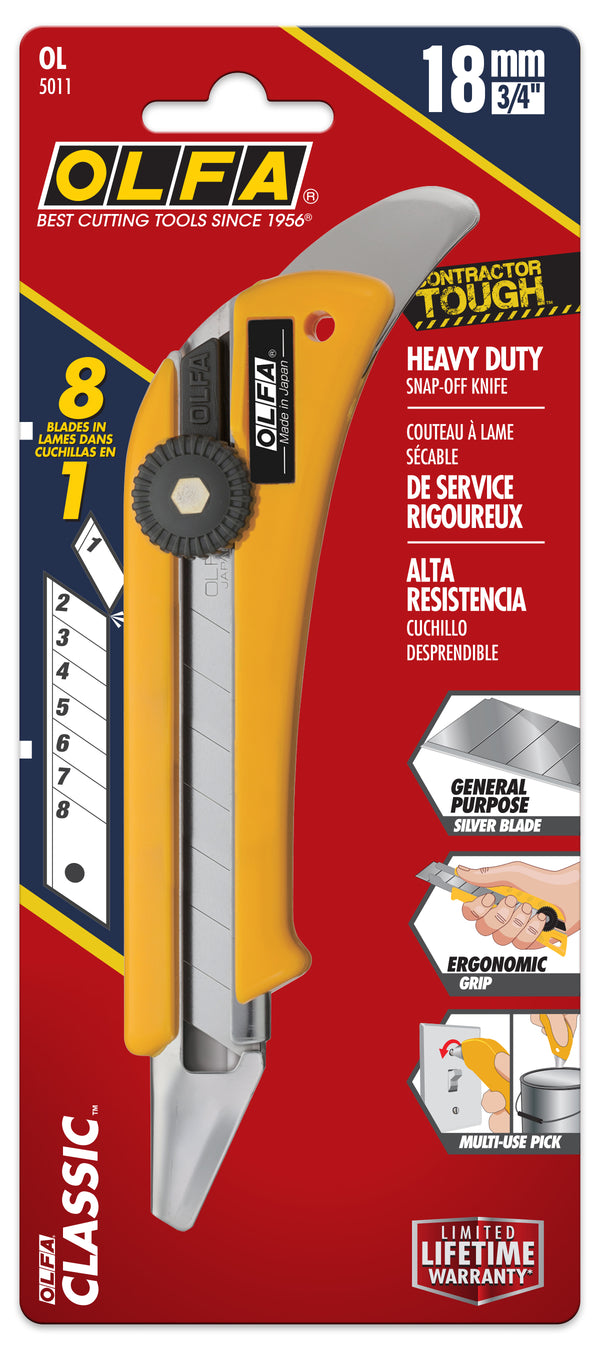 18mm OL Extended Depth Utility Knife with Carpet Tuck Tool - OLFA.com