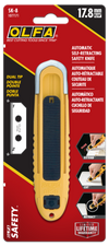 OLFA SK-8 Fully Automatic Self-Retracting Safety Knife shown in package and red packaging
