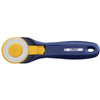 OLFA RTY-2C/NBL Easy and Quick-Change 45mm Rotary Cutter, Navy, With Anti-Slip Rotary Handle  and Sharp Rotary Blade