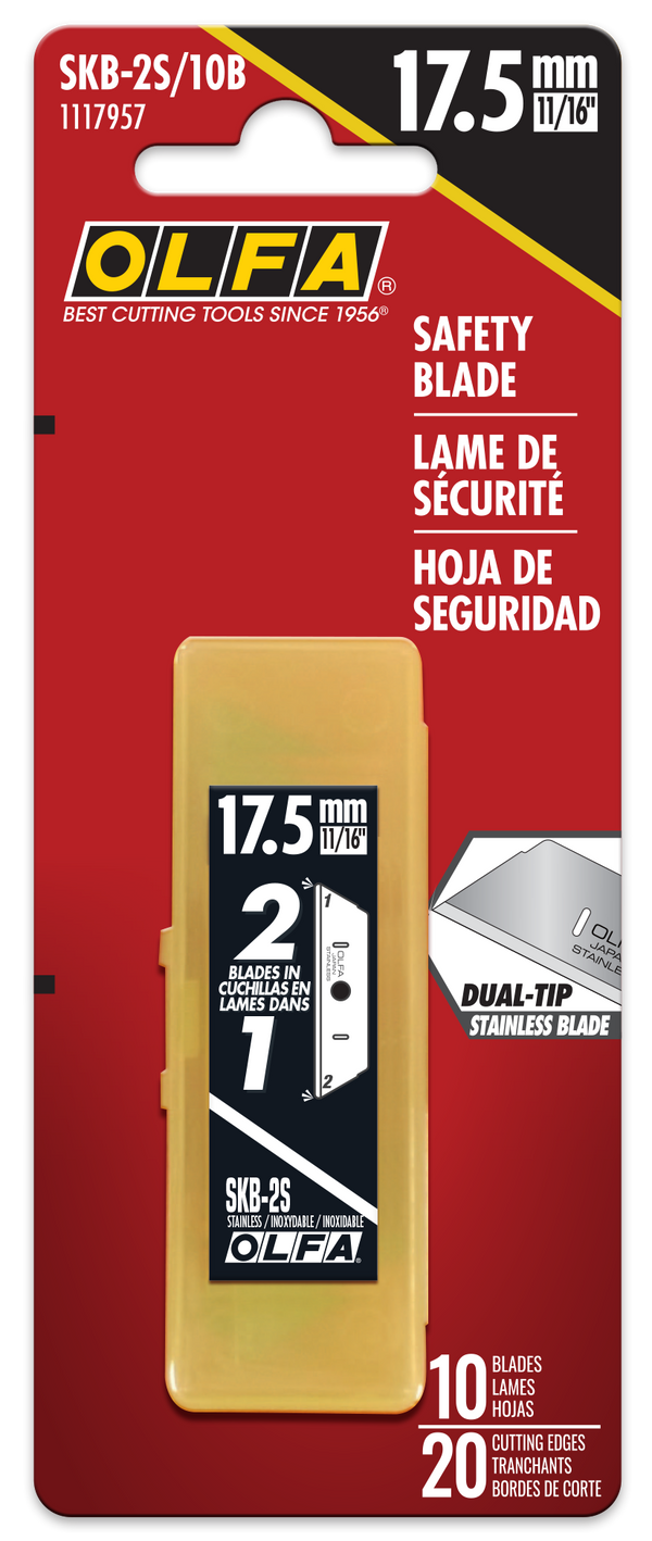 SKB-2S Dual-Edge Stainless Steel Safety Blade - 10 Pack - OLFA.com