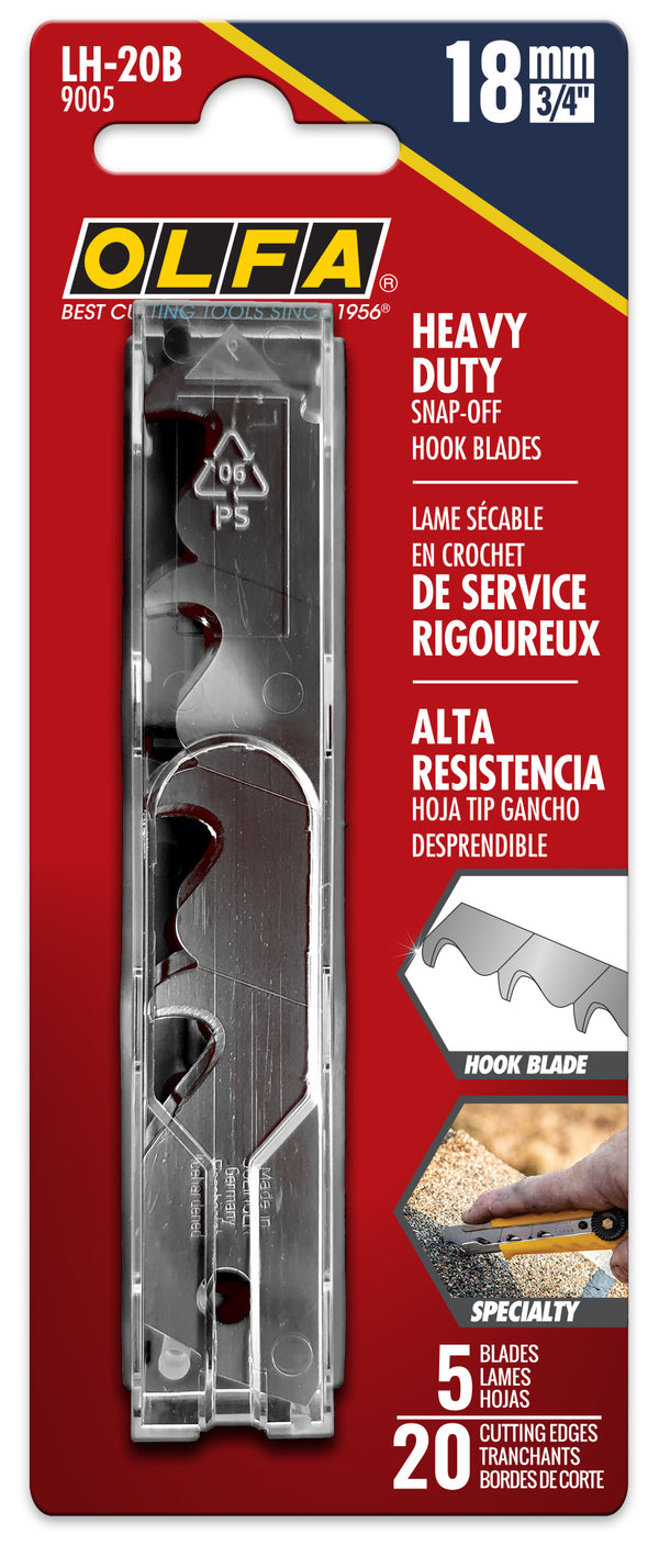 18mm LH-20B Hook Snap Blades - 5 Pack - OLFA.com