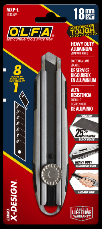 18mm MXP-L Die-Cast Aluminum Handle Ratchet Knife - OLFA.com