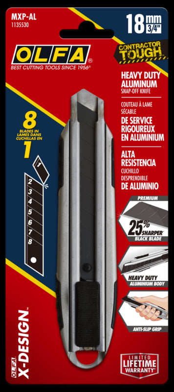 18mm MXP-AL Die-Cast Aluminum Handle Auto-Lock Knife - OLFA.com