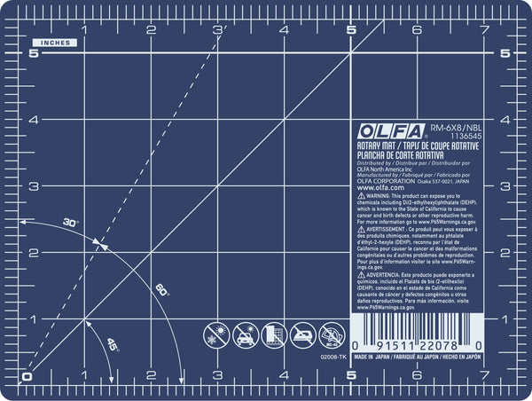 RM-6x8 6" x 8" Double-Sided, Self-Healing Rotary Mat, Navy - OLFA.com