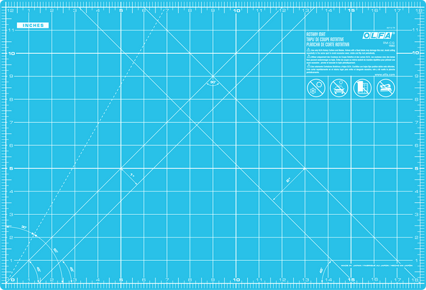 RM-CG/AQA 12" x 18" Double-Sided, Self-Healing Rotary Mat, Aqua - OLFA.com