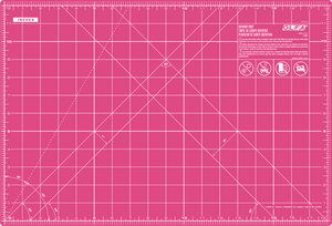 OLFA RM-CG/PIK 12" x 18" Double-Sided, Self-Healing Rotary Mat, Pink, Quilting, Crafting, Sewing, Hobby Use