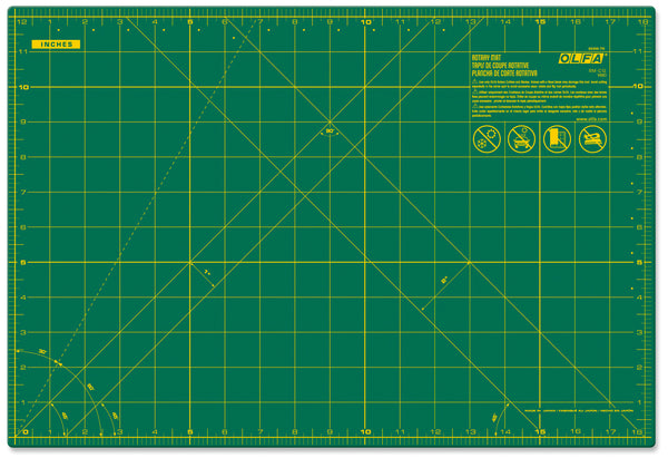 RM-CG; RM-CG-01  12" x 18" Green Double-Sided, Self-Healing Rotary Mat - OLFA.com