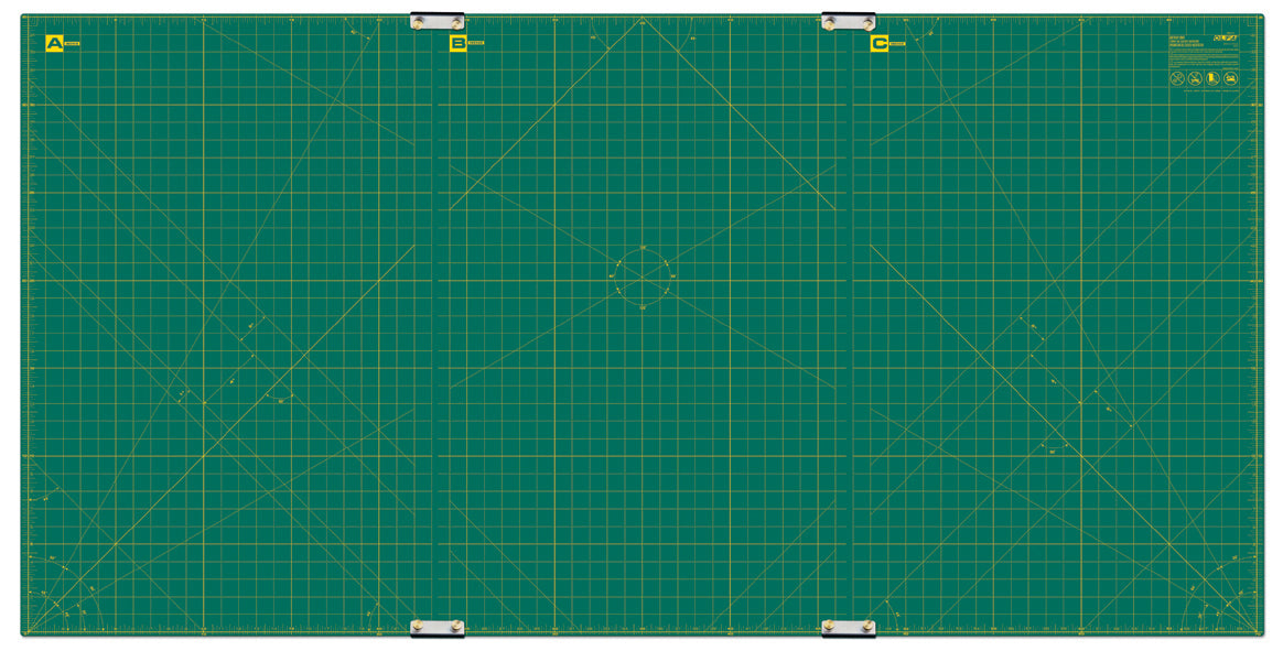 Olfa Gridded Cutting Mat Set with Clips 35 x 70