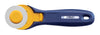 OLFA RTY-2C/NBL Easy and Quick-Change 45mm Rotary Cutter, Navy, With Anti-Slip Rotary Handle  and Sharp Rotary Blade