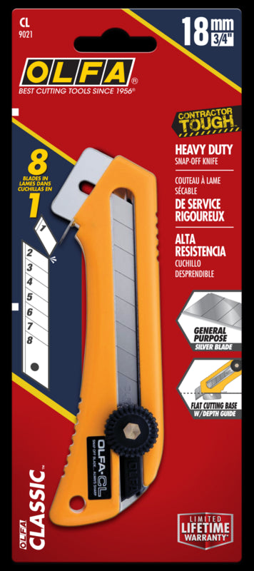 18mm CL Adjustable Depth Control Utility Knife with Flat Cutting Base - OLFA.com