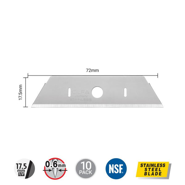 SKB-2S Dual-Edge Stainless Steel Safety Blade - 10 Pack - OLFA.com