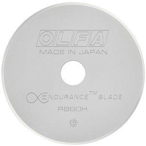OLFA 60mm RB60H-1 Tungsten Stainless Steel Endurance Rotary Blade, 1pk For Crafting, Use For OLFA Rotary Cutters And Blades