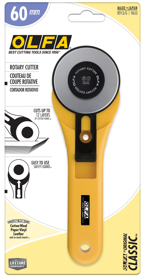 60mm RTY-3/G Straight Handle Rotary Cutter - OLFA.com