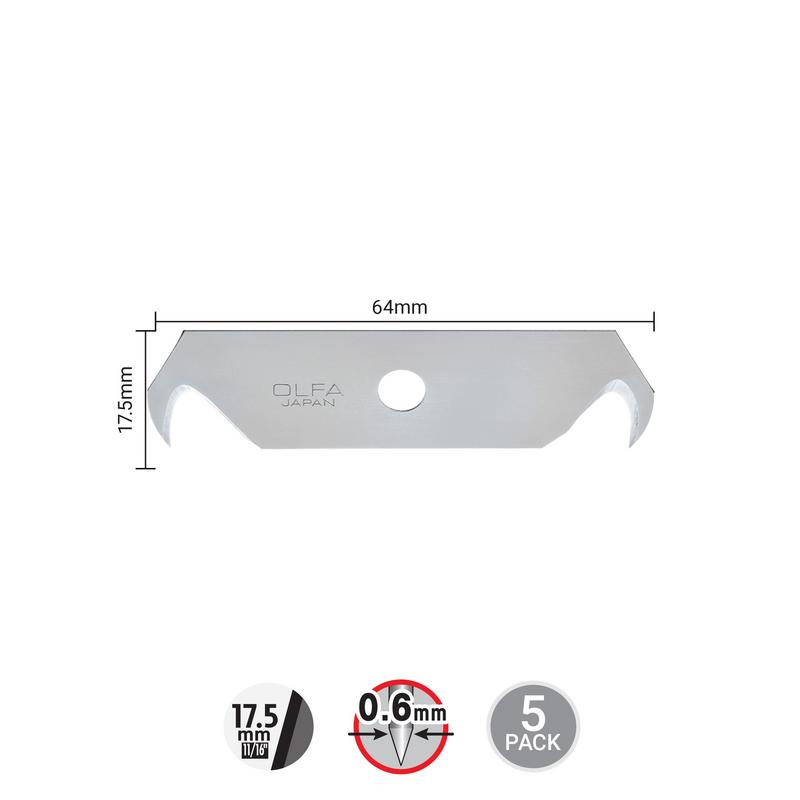HOB Dual-Edge Hook Safety Blade - 5 Pack - OLFA.com