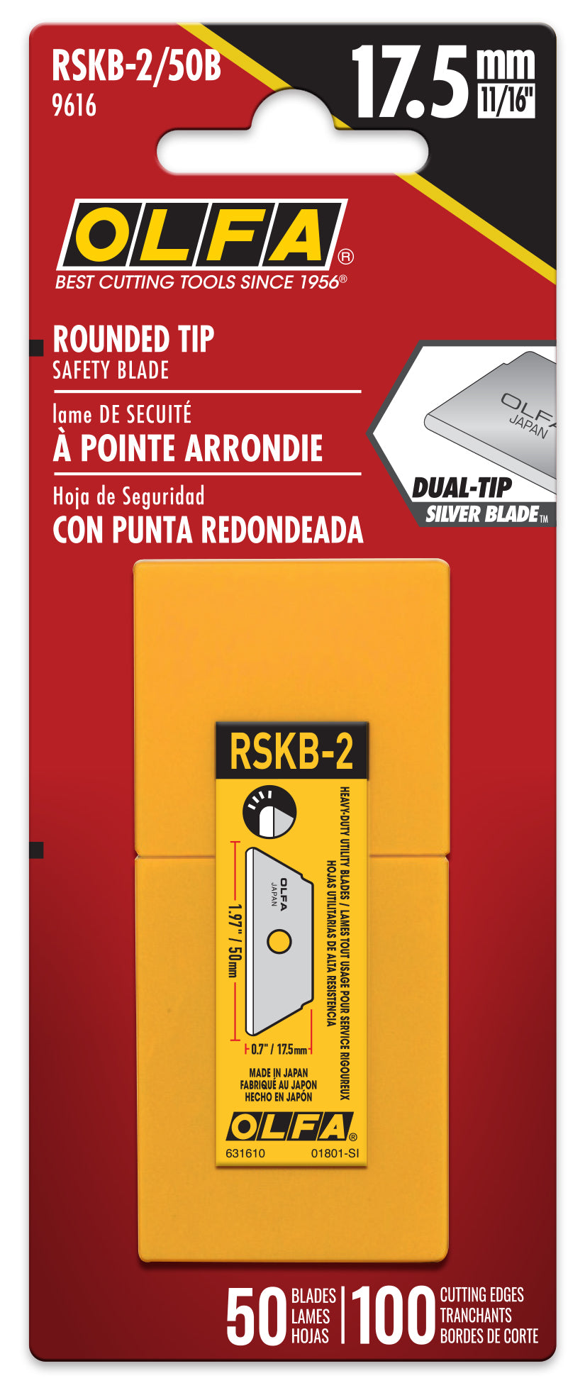 RSKB Round Tip Dual-Edge Safety Blade - 10 or 50 Packs - OLFA.com