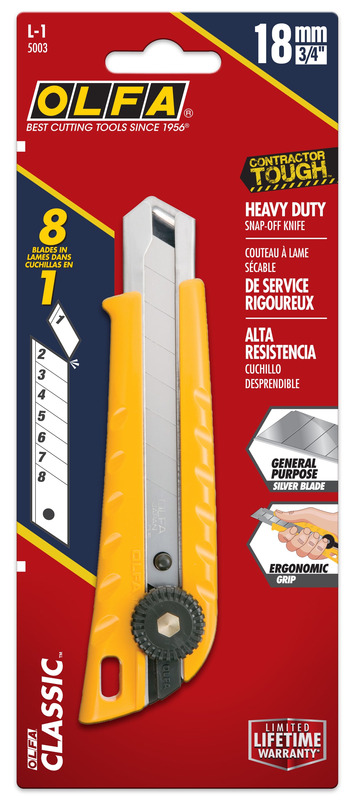 18mm L-1 Ratchet Lock Utility Knife - OLFA.com